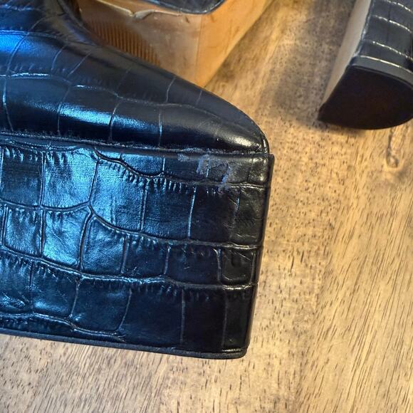 L’intervalle Yaroslav Croco Boots Nior Platform Pointy Toe Knee-High Spain Sz 39 - Picture 9 of 13